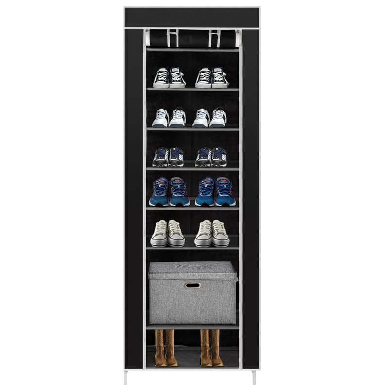 10 Tiers Portabl Storage Closet Organizer Shoe Rack Cover 3 Colors