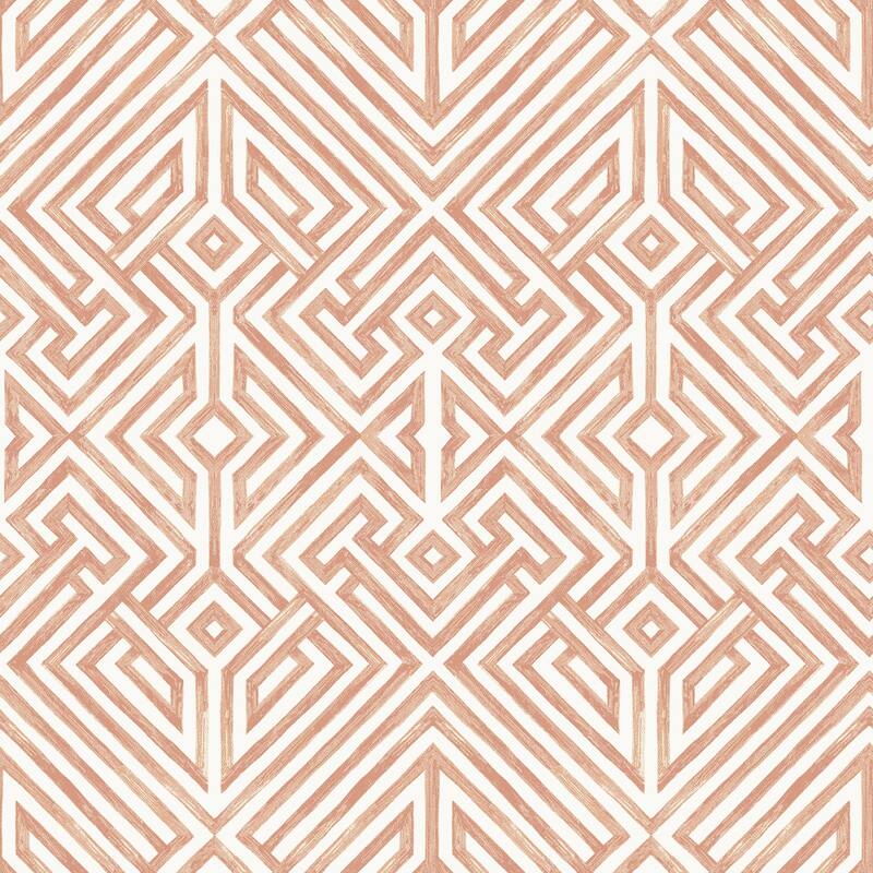 A-Street Prints Lyon Coral Geometric Key Wallpaper
