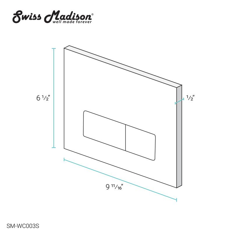 Wall Mount Dual Flush Actuator Plate with Rectangle Push Buttons