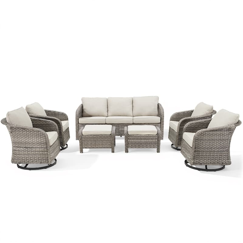 Pocassy Outdoor Patio Furniture Wicker Sofa Chair Set