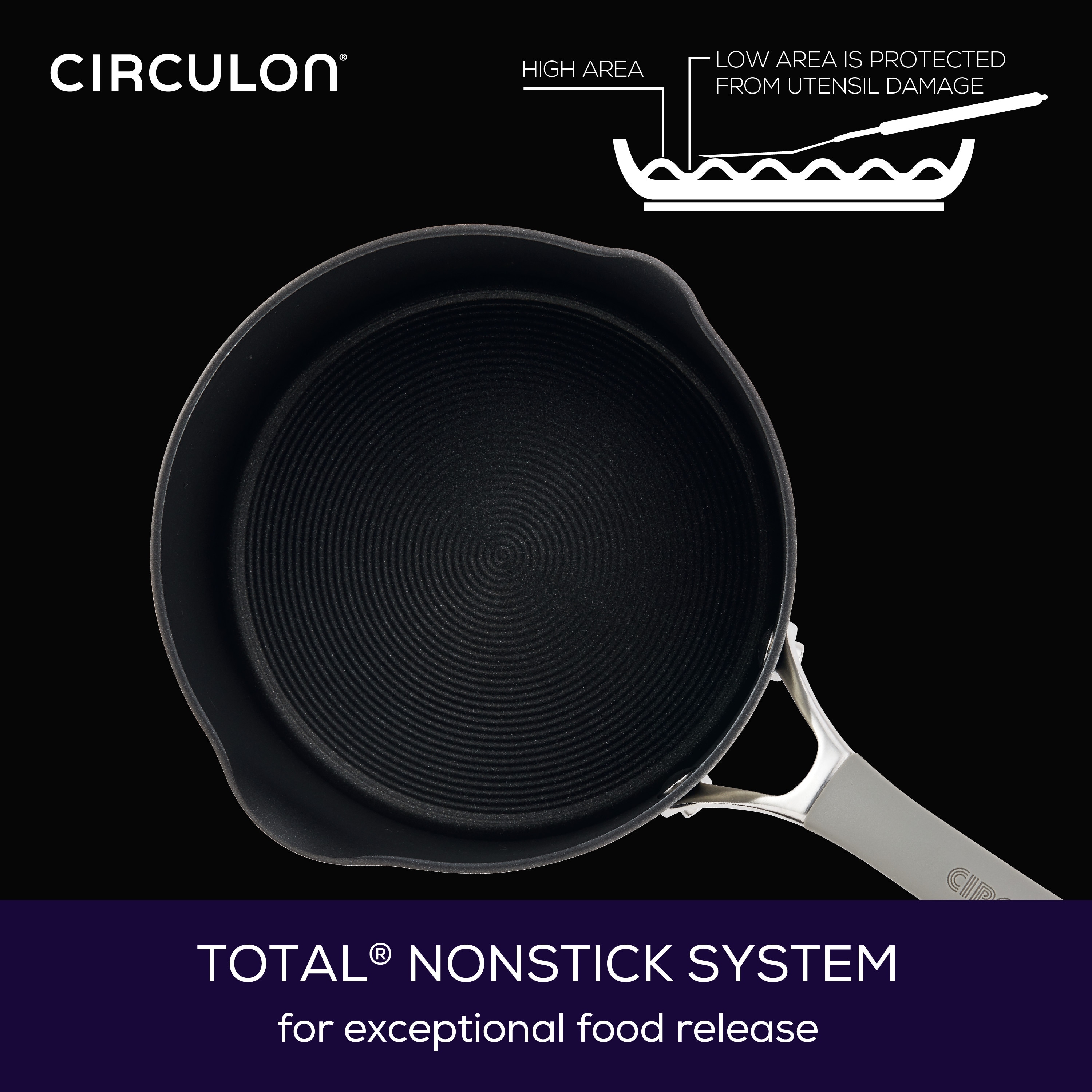 Circulon Elementum 3 qt. Hard-Anodized Covered Saucepan - Oyster Gray