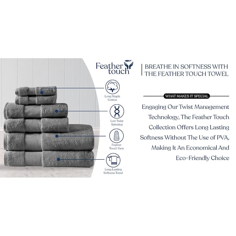 Delara Organic Cotton Luxuriously Plush Bath Towel 10 Piece Set | GOTS & OEKO-TEX Certified | 650 GSM Long Staple