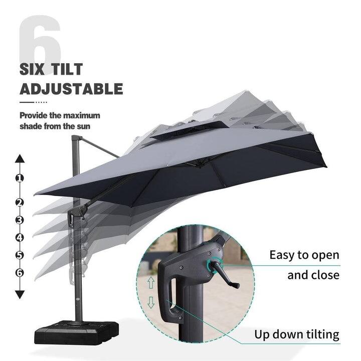 PURPLE LEAF Patio Cantilever Umbrella with 360 Degree Rotation