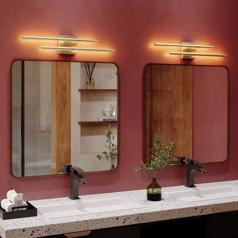 2Pack Bathroom Vanity Light 25'' LED Fixtures Over Mirror Wall Sconce