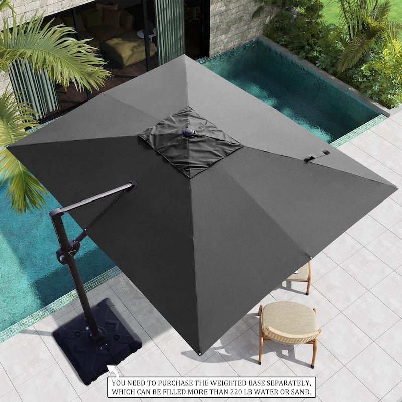 Outdoor Patio Umbrella 9 FT x 11 FT Cantilever-Offset Umbrella with No Base