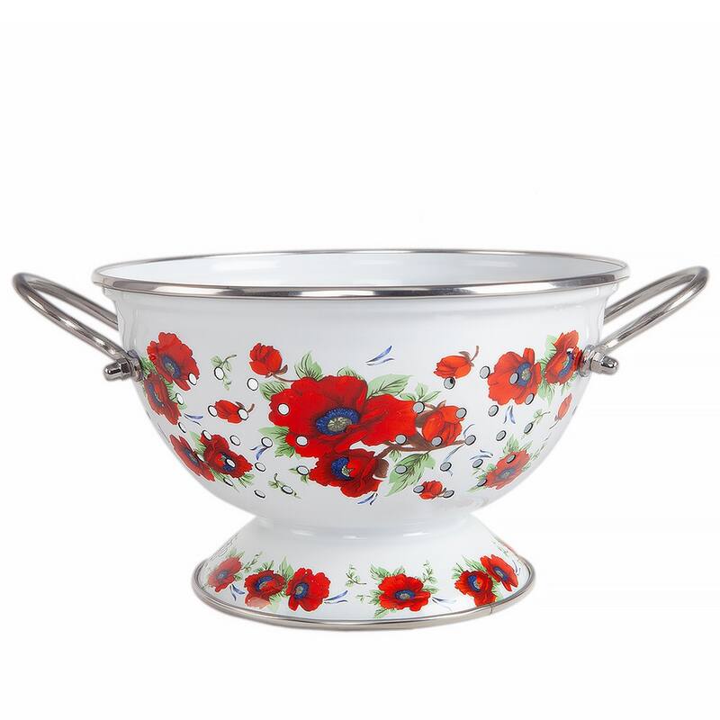 STP Goods 2.6 Qt Enameled High Quality Versatile Colander - 2.6Qt