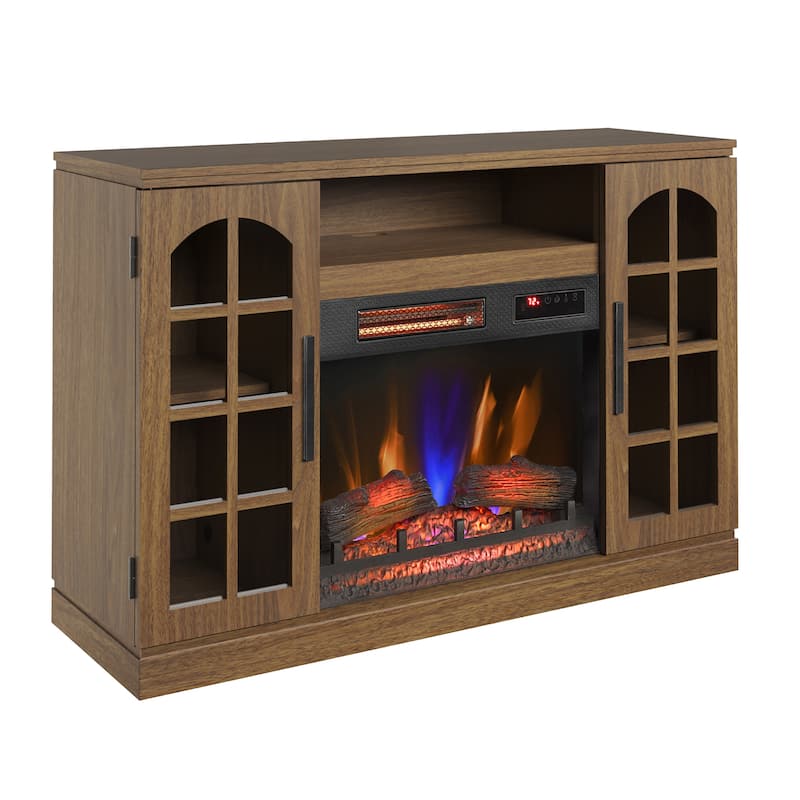 duraflame® Electric Fireplace TV Stand for 55 Inch TVs, Natural Walnut