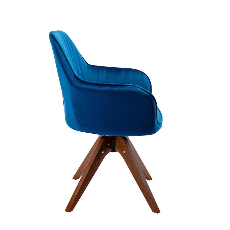 Porthos Home Oana Velvet/ Beechwood Swivel Dining Chair