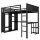 preview thumbnail 11 of 9, Black Full XL Loft Bed with Desk,Wardrobe and Storage
