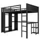 preview thumbnail 11 of 9, Black Full XL Loft Bed with Wardrobe,Kids Bed with Workstation and Storage for Bedroom