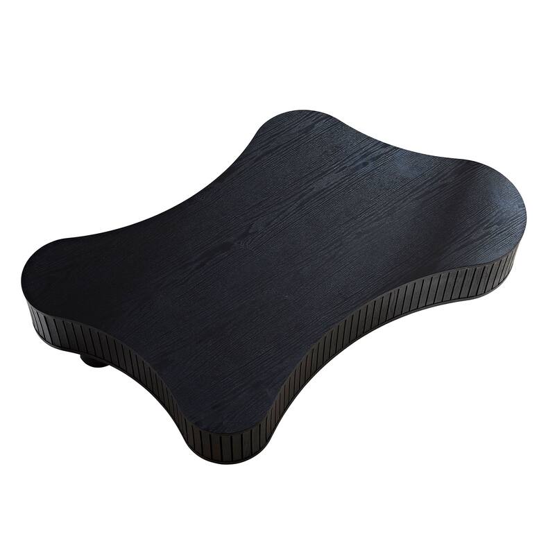 Modern Handmade Drum-Shaped Coffee Table Irregular Shape Coffee Table Small Coffee Table with Base, for Living Room
