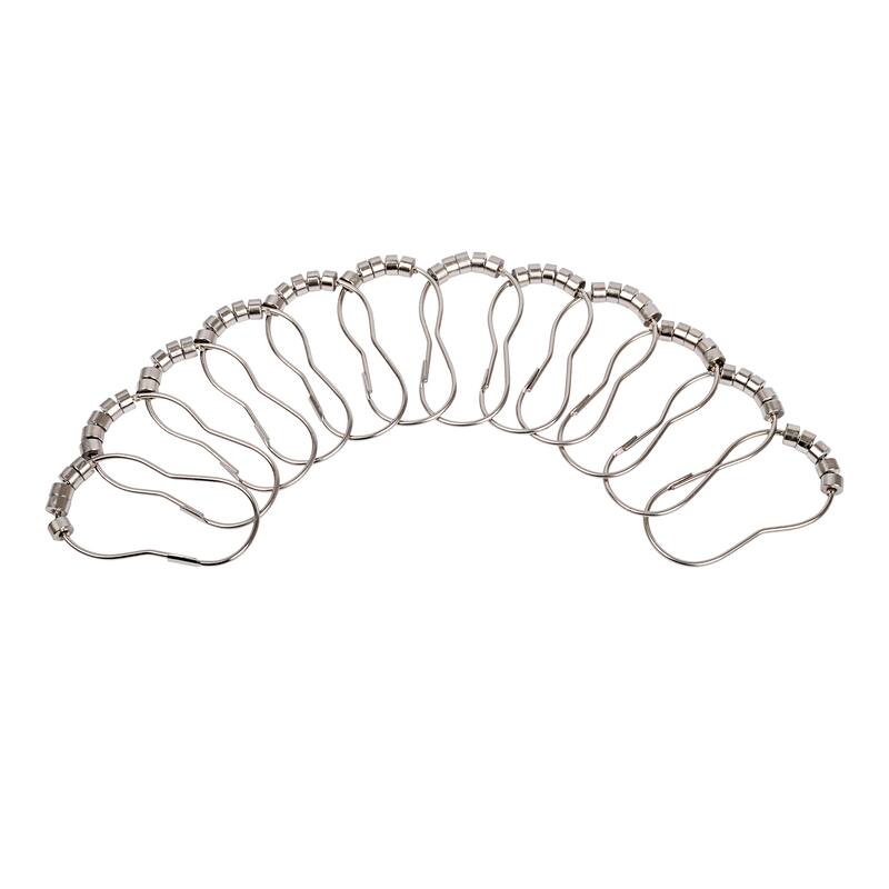 Utopia Alley Rust Resistant Shower Curtain Rings for Bathroom - Set of 12, Brushed Nickel - Brushed Nickel