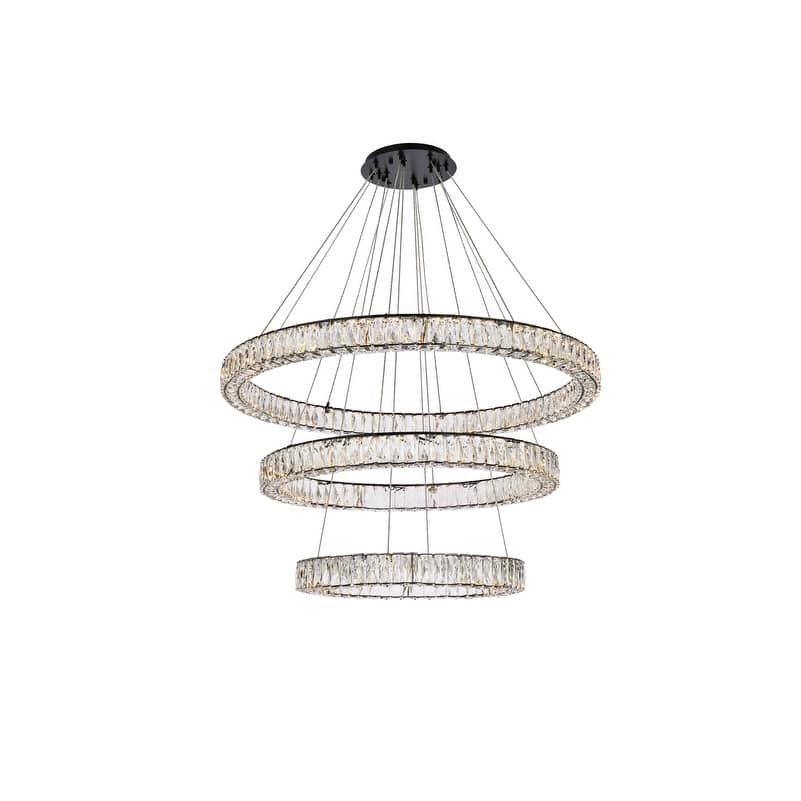 Indigo Home 41 inch LED triple ring chandelier