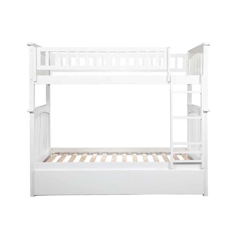 Columbia Twin over Twin Bunk Bed with Twin Trundle in White