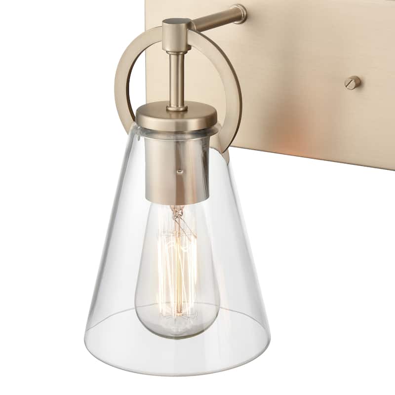 Harnell 15-inch Wide 2-Light Vanity Light in Champagne Gold