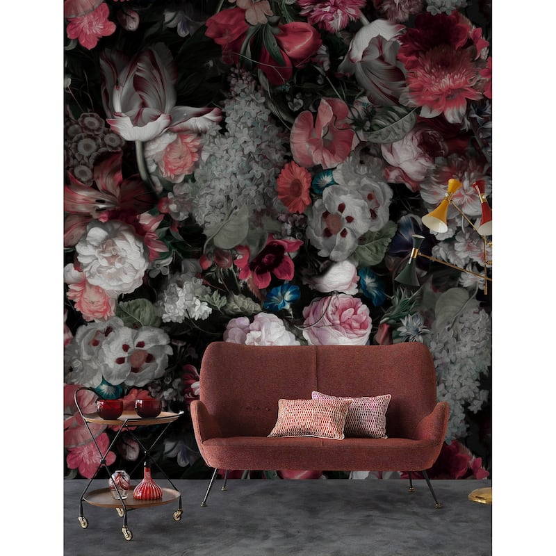 GK Wall Design Red Flower Bouquet Floral Peel&Stick Wallpaper