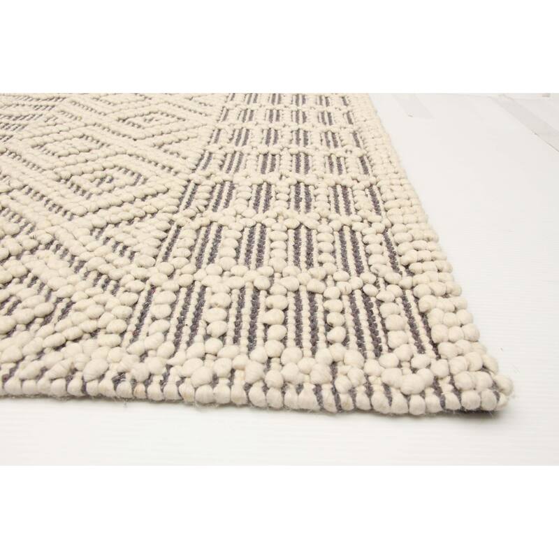 ECARPETGALLERY Braid weave Sienna Cream Wool Rug - 5'2 x 8'0