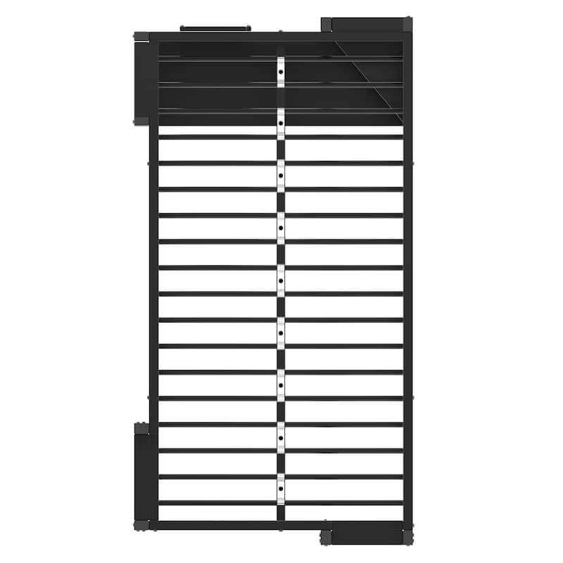 Black Metal Loft Bed Twin Size Loft Bed Frame with Built-in Desk and Triangular Storage Shelves for Boys Girls Teens