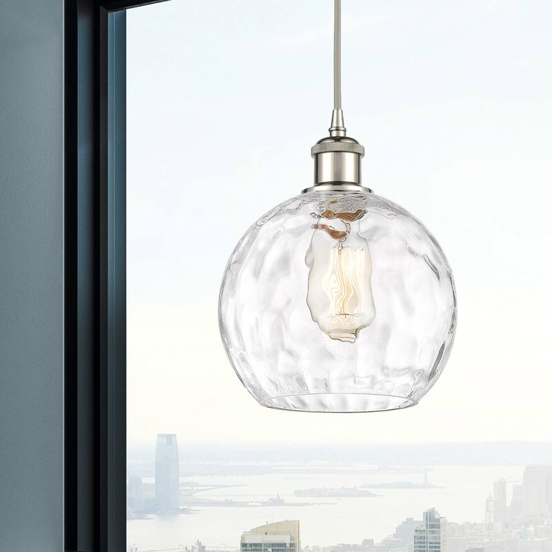 Innovations Lighting Ballston Athens Water Glass 1 Light 8" Cord Hung Mini Pendant