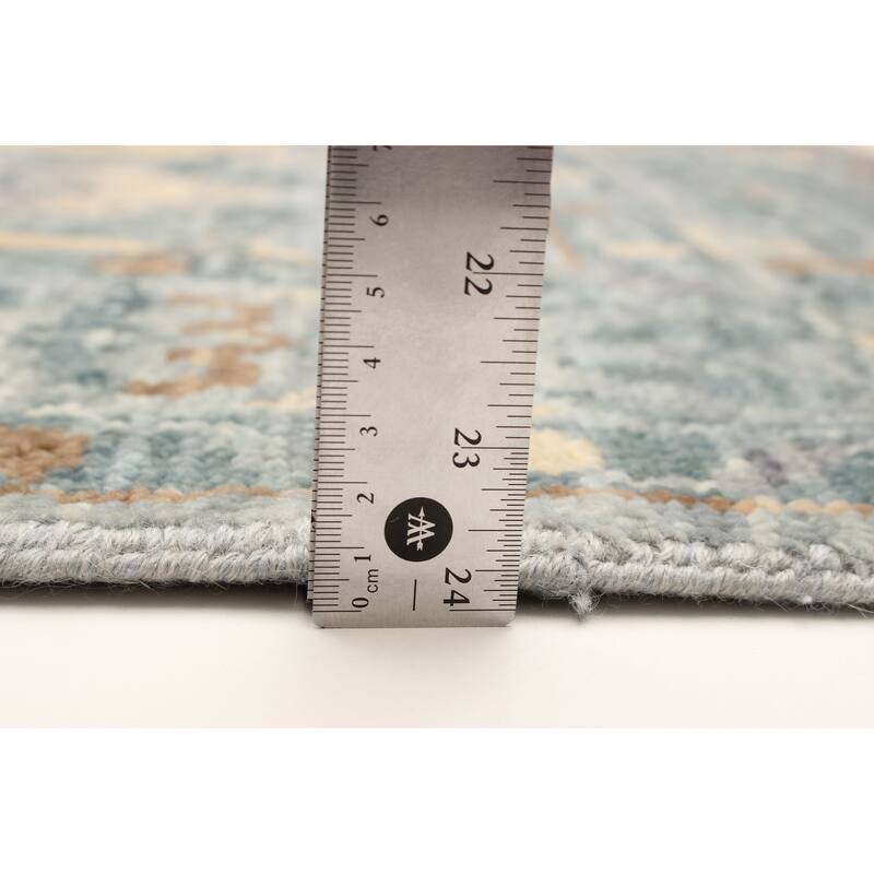 ECARPETGALLERY Hand-knotted Mystique Teal Wool Rug - 5'0 x 7'1