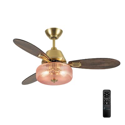 Frederick River of Goods 3-blade 42-inch Modern Indoor Ceiling Fan with Pink Shade and Remote Control - 42" x 42" x 18"
