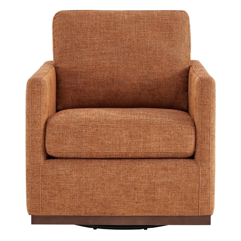 Spruce & Spring Modern Swivel Accent Chair with Wooden Base