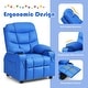 preview thumbnail 32 of 46, Costway Kids Youth Recliner Chair PU Leather w/Cup Holders & Side