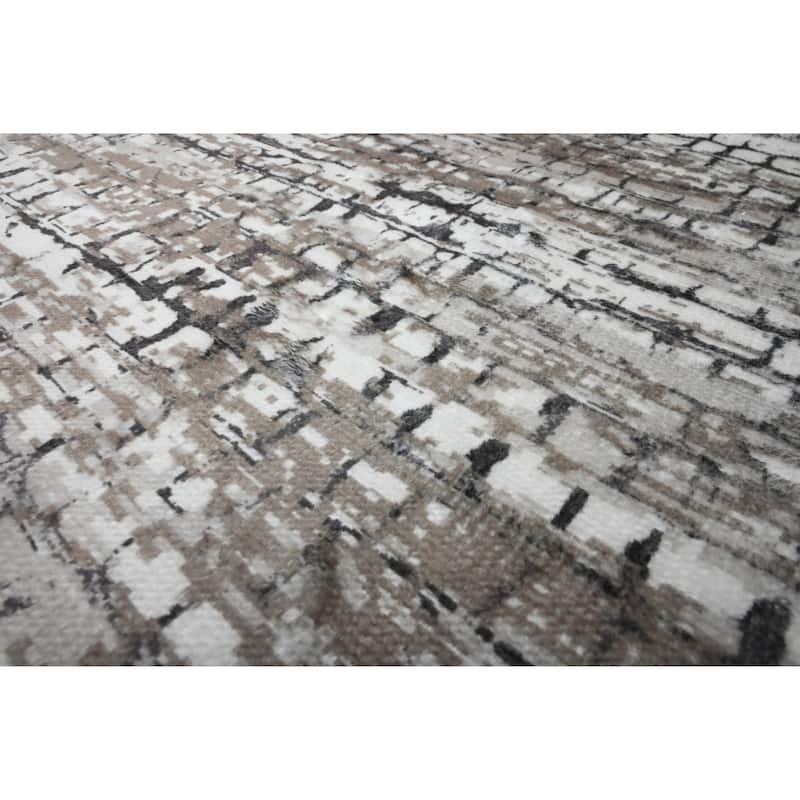 Bibb Home Washable Flannel Printed Area Rug with Latex Back