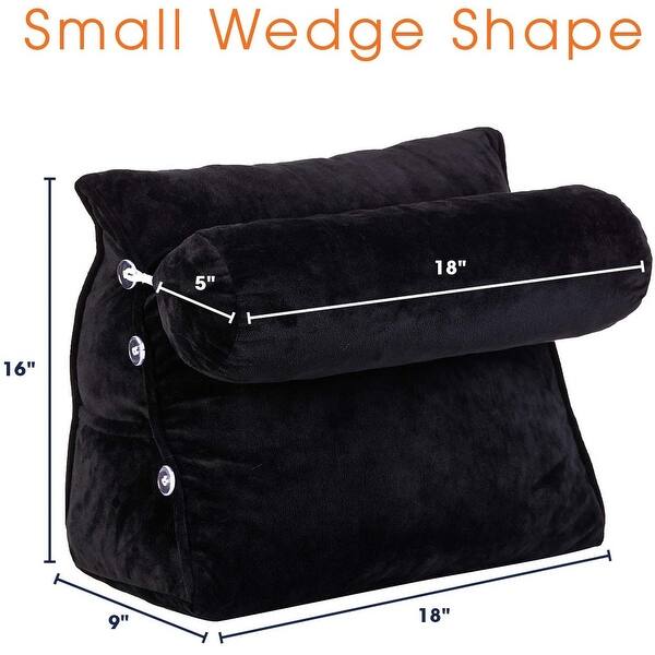 Cheer Collection TV Reading and Wedge Pillow with Detachable Bolster