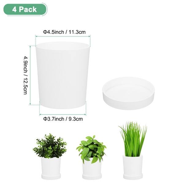 4-Pack Plant Pots, Plastic Pots with Drainage Holes - Bed Bath & Beyond -  42325485