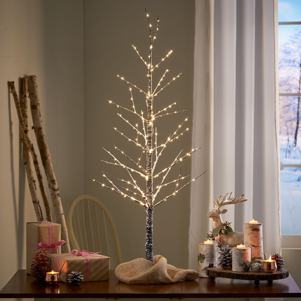 Valentines Day Decor, 2 Pack 24 Inches Lighted Birch Tree for Tabletop,  Adjustable Valentines Lighted Tree with 36 Heart Shaped LED Lights and  Hanging