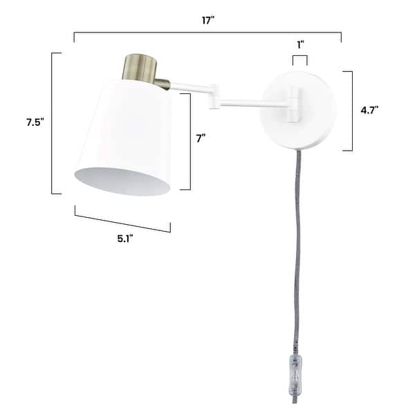 dimension image slide 1 of 2, Light Society Alexi Plug-In Wall Sconce