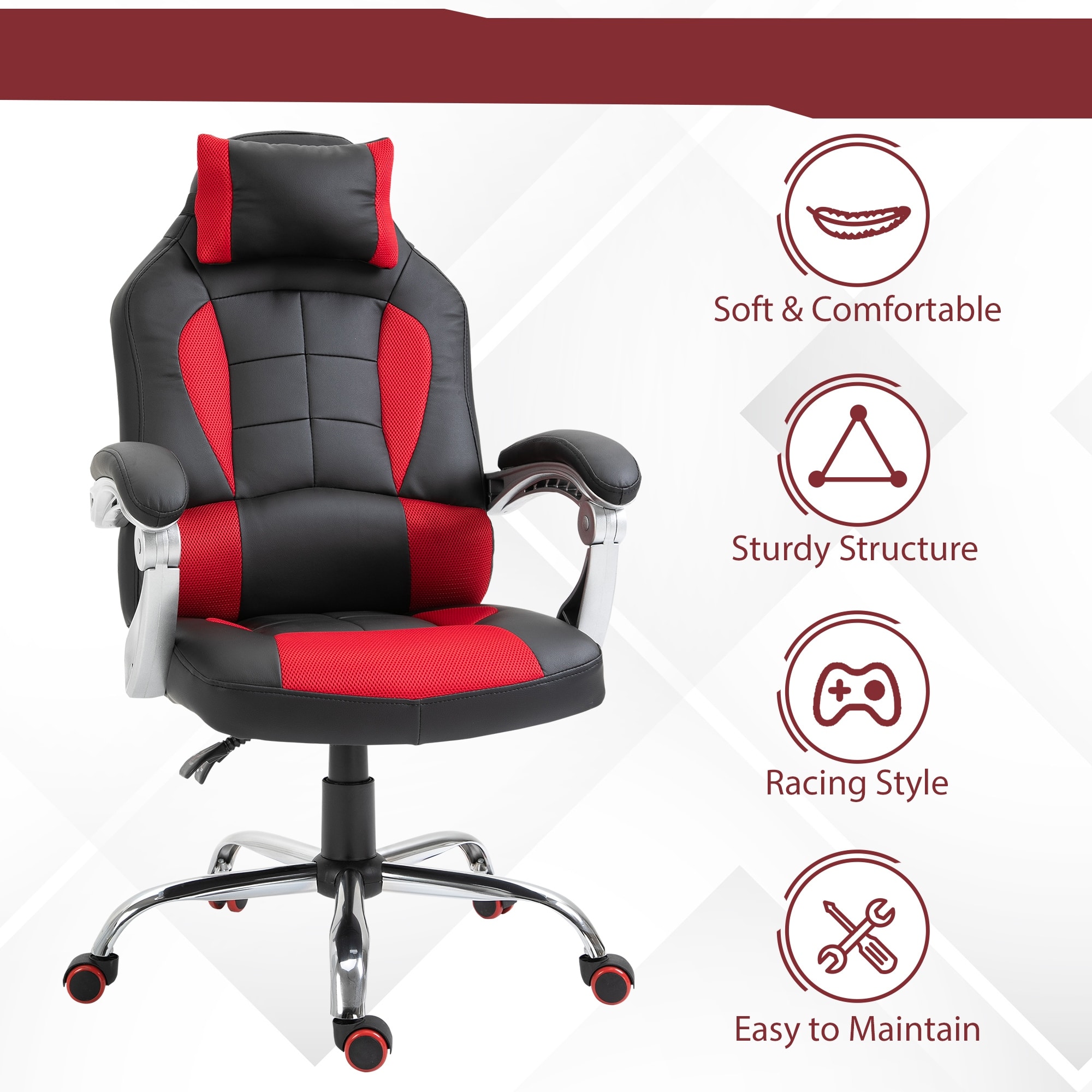 Homcom racing office best sale chair