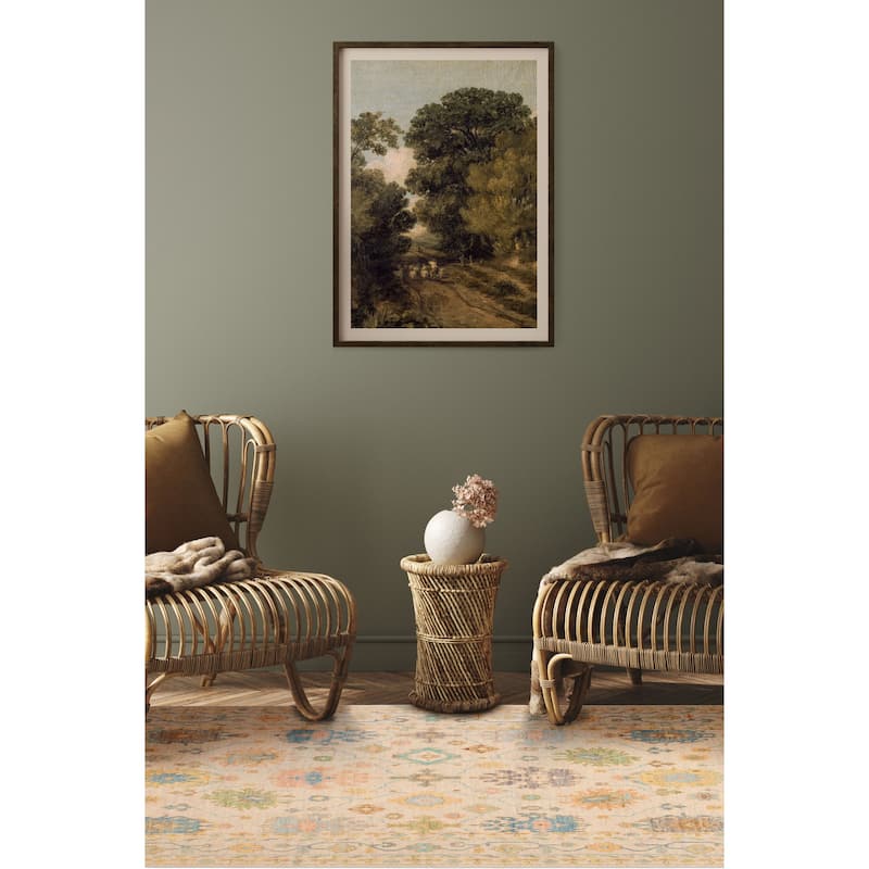 ECARPETGALLERY Hand-knotted Modern Oushak Ivory Wool Rug - 9' 11" x 13' 7"
