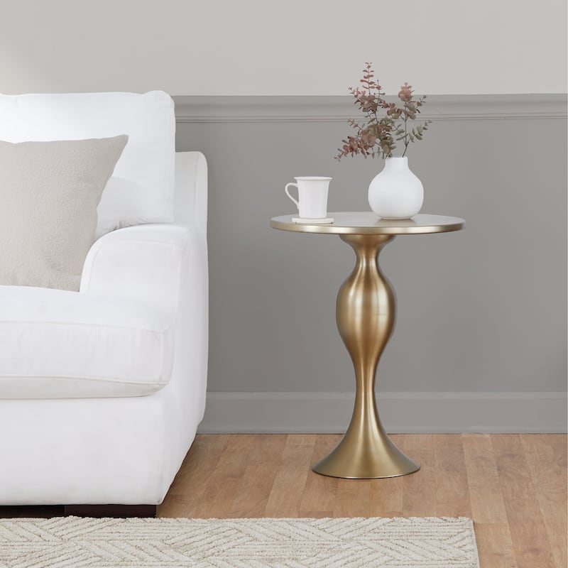 Silver Orchid Ashland 24" Metal Accent Table