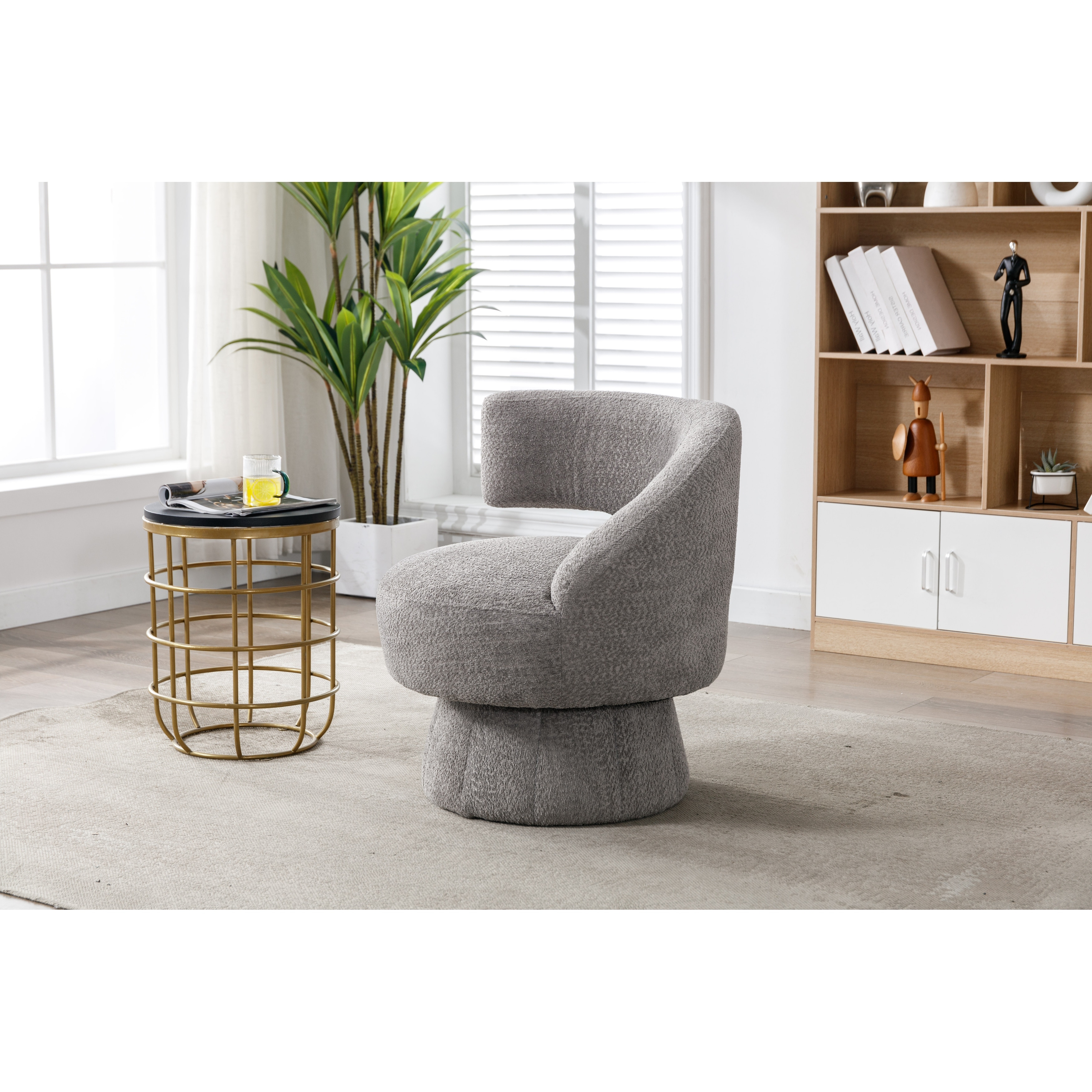 Grey cuddle swivel clearance chair