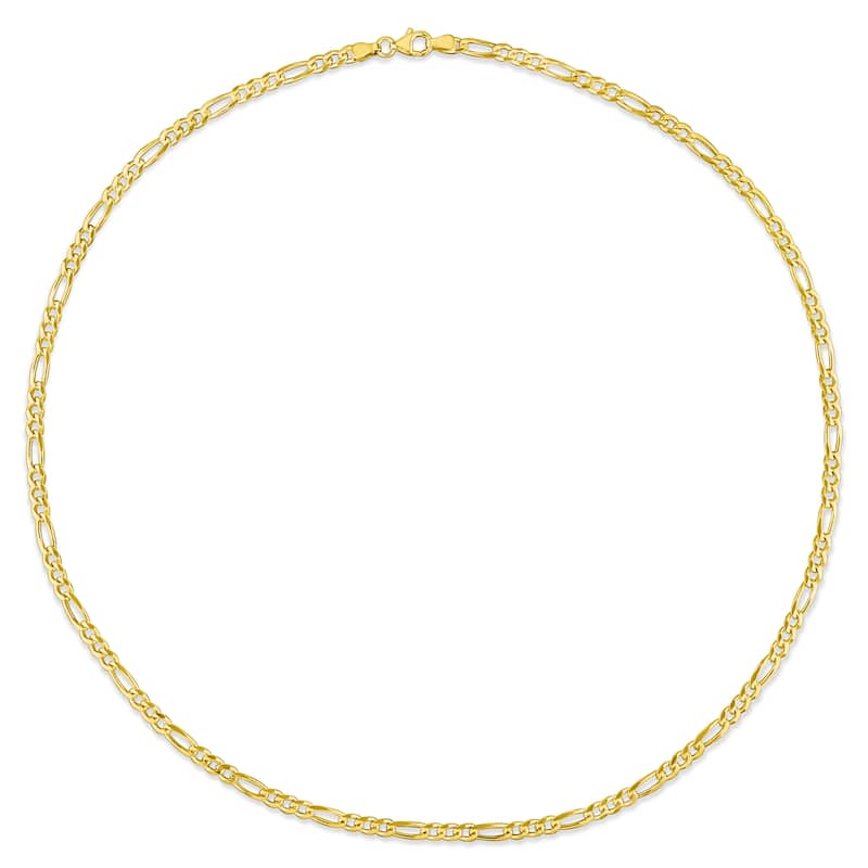 Miadora 18kt Yellow Gold Plated Sterling Silver Figaro Necklace