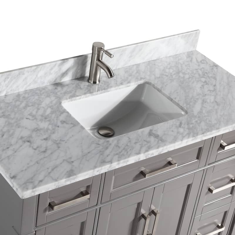 Vanity Art 48-Inch Bathroom Vanity Set with Carrara Marble Top - 22 x 48 x 36 Inches