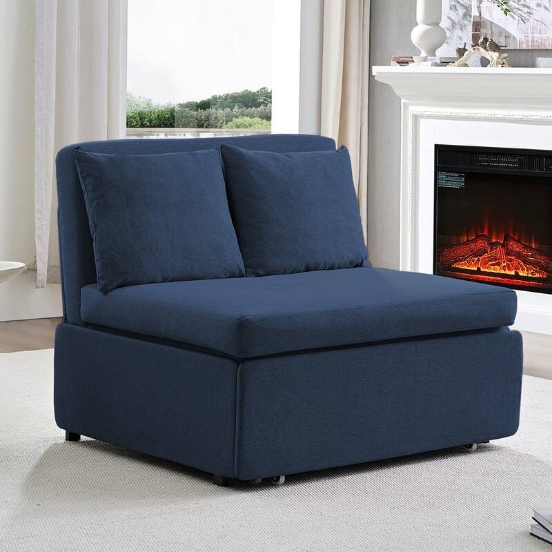 Mixoy Full Size Queen Size Sofa Bed,2 in 1 Convertible Linen 1-Seater/Loveseat Sleeper Sofa Couch with Cushions