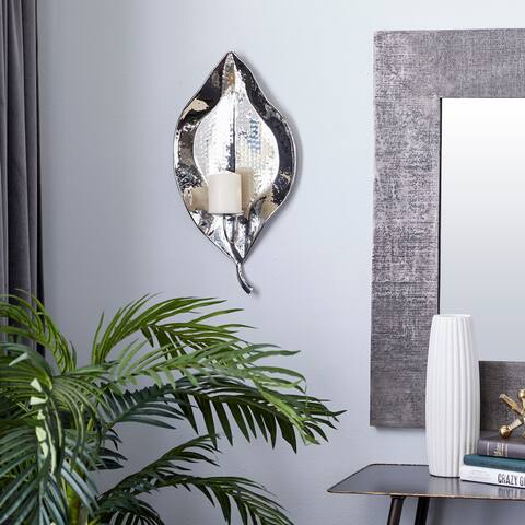 Silver Stainless Steel Contemporary Wall Sconce 21 x 12 x 5 - 12 x 5 x 21