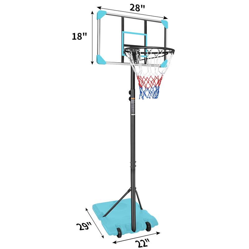 Portable Basketball Goal System with Stable Base and Wheels