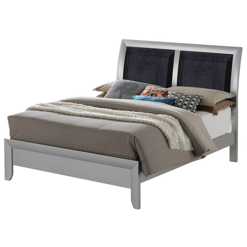 Full Size Particle Board Platform Bed with Sturdy Construction and Modern Design - Champagne