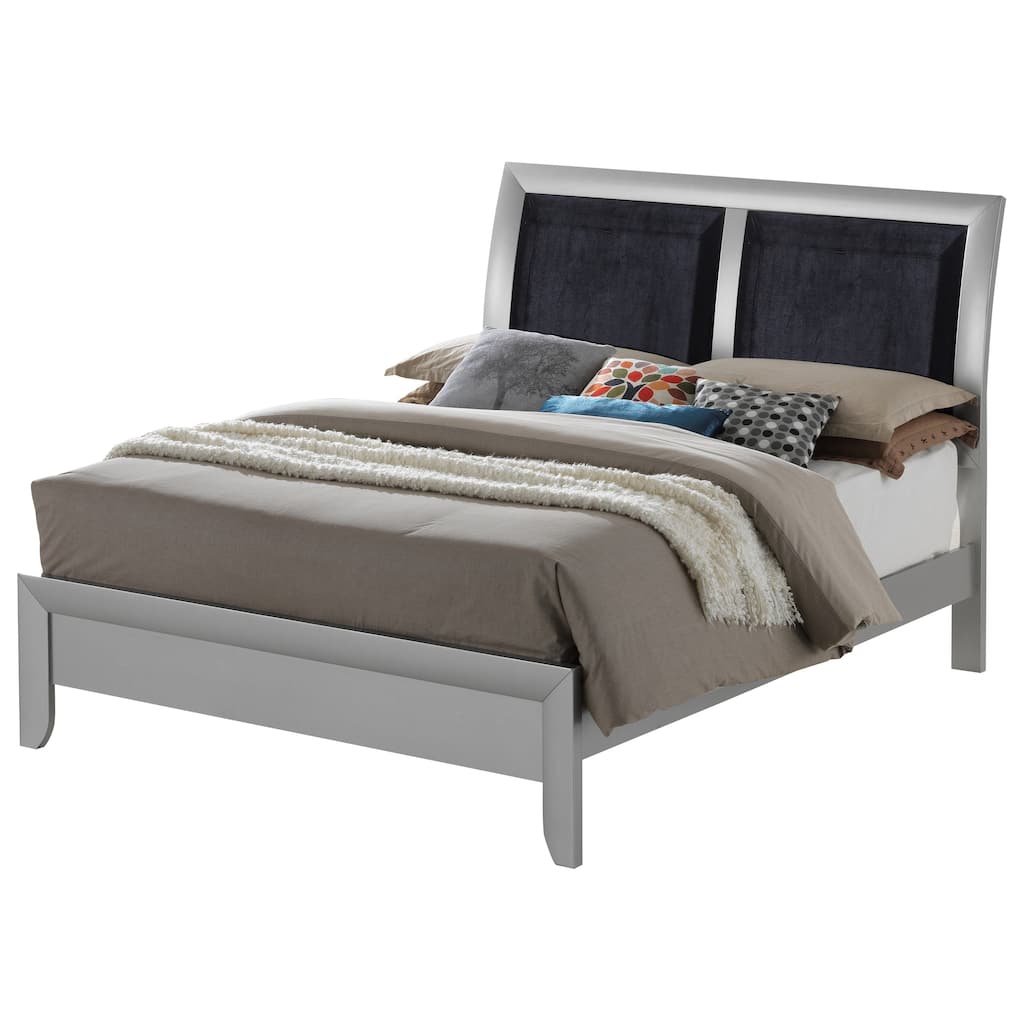 Modern Silver Champagne Full Bed with Sturdy Construction