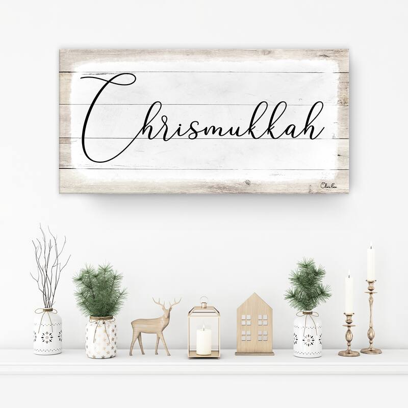 Ready2HangArt 'Chrismukkah' Hanukkah Canvas Wall Art by Olivia Rose
