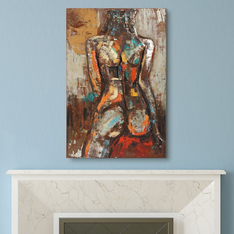 "Natural Beauty 1" Mixed Media Iron Hand Painted Dimensional Wall Art