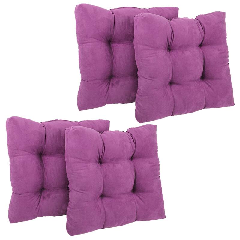 19-inch Square Microsuede Chair Cushion (Set of 1, 2, or 4) - 19 x 19 - Set of 4 - Ultra Violet