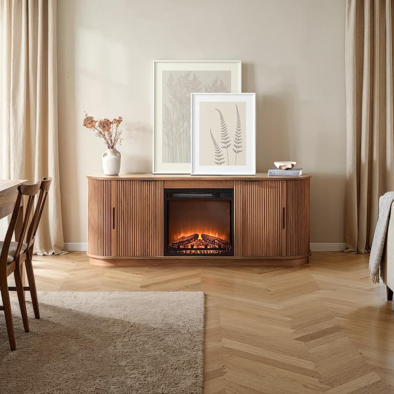 Middlebrook Modern Reeded 60-inch Fireplace TV Stand