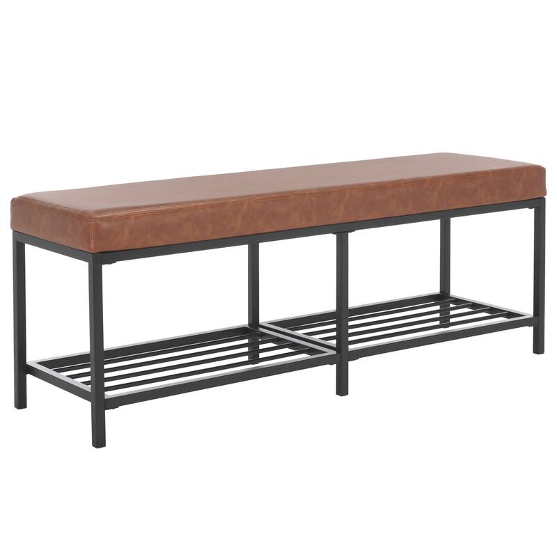 SAFAVIEH Selena 2-Shelf Bench - 48" W x 15" D x 18" H - 48Wx15Dx18H
