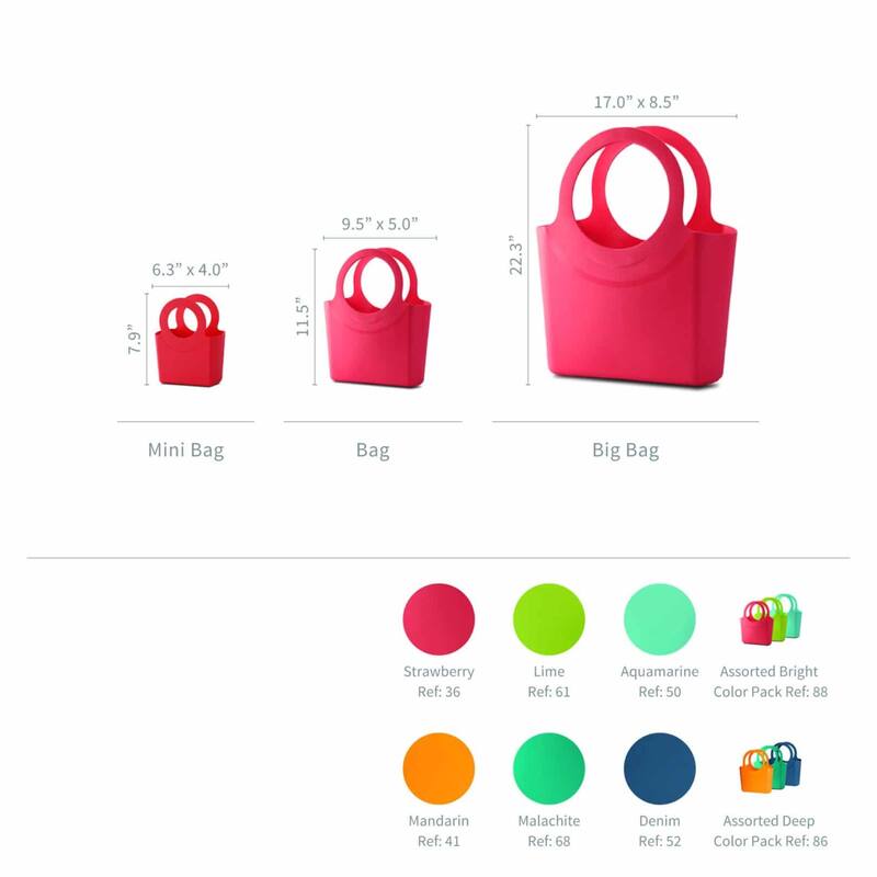 Gabrielle Multipurpose Bag Organizer, Washable Carry Bag for Beach, Groceries, Laundry - Made in Italy - Strawberry - Big