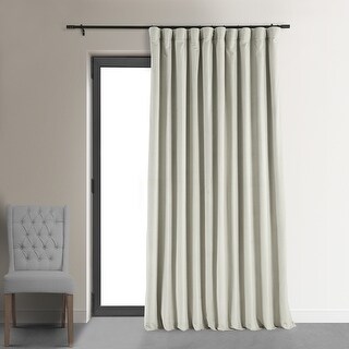 Exclusive Fabrics Extra Wide Velvet Blackout Off White Curtain (1 Panel)